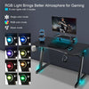 Gaming Computer Desk Z-Shaped Home Game Work Station PC Gamer Table w/ RGB Light