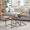 Set of 3 Nesting Tables Industrial Stackable Coffee Snack Table Laptop Desk Home