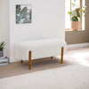 Upholstered Bench Bedroom Dining Room Home Stool Bench With Walnut Wooden Feet