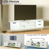Modern TV Cabinet Stand Unit Wooden Media Storage Space Shelves W/ Doors Drawers