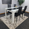 Dining Table Set and 6 4 black white Leather chairs kitchen table set of 4 or 6