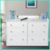 Chest of 6 Drawers High Gloss White Color Bedroom Furniture Storage Cabinet Desk