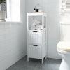 Mondeer White Bathroom Shelf Cabinet Cupboard with Drawers Storage Unit White
