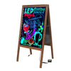 LED Double Side Sidewalk Pavement A Frame Wood Sandwich Board Dryerase Menu Sign