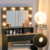 Vanity Table Set Large Makeup Dressing Desk w/ Lighted Mirror and Storage Stool