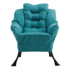 Occasional Wingback Suede Fabric Armchair Lazy Chairs W/ Side Pocket Single Sofa