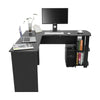 L-shaped Corner Computer Desk PC Table Workstation Home Office Furniture Black