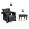Modern Accent Sofa Chair with Ottoman Upholstered leisure Armchair Living Room