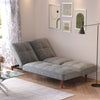 Multifunctional Adjust Sofa Bed Velvet Chesterfield 3 Seater Beige/Grey Sofabed