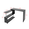 360° Rotatable Corner Desk Storage Shelf Combo Workstation L-Shaped Table Office