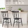Set of 2 Kitchen Breakfast Dining Chairs Steel Counter Height Stools W/ Backrest