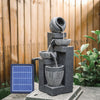Garden Fountain 4 Tier Solar Water Feature Cascade Led Light Outdoor Ornament
