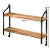 2-Tier Wall Mounted Shelf Display Rack Floating Storage Shelves Metal Frame