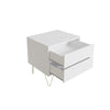 Bedside Table 2 Drawer White - Bedroom Furniture