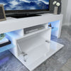 Modern TV Unit Cabinet Stand Matt Body & High Gloss Doors LED Light Livingroom