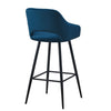 Pair of Bar Stool Black Blue Grey Velvet Chair Kitchen Bar Chair Modern Bar Home