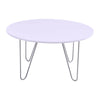 80CM Large White Wood Round Coffee Table Sofa Side Table Solid Metal Hairpin Leg
