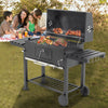 Garden Camping Barbecue Tool Table Stand Patio Fire Pit With Side shelf/Wheel