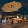 300 cm Solar Patio Umbrella 112 LED Lighted Umbrella Outdoor Table Umbrella