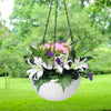 White Hanging Basket Rattan Flower Plant Pot Planter Chain Home Garden Decor