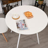 31 Inch Round Dining Table Mid-century Side Tables Desk w/Wood Top for Home/Cafe