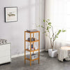4 Tier Book Shelf Unit Bamboo Bookcase Bathroom Kitchen Storage Rack Display