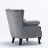 Modern Velvet Oyster Wing Back Rolled Armchair Queen Anne Lounge Sofa w/Nailhead