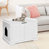 Cat House Large Litter Box Enclosure w/ Cat Hole & 2 Doors Kitty Hidden Washroom