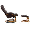 Upholstered Recliner Chair Swivel PU Leather Lounge Accent Armchair With Ottoman