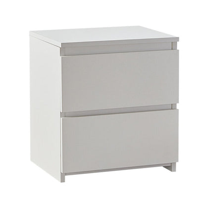 2 Drawers White Bedside Cabinet Storage Nightstand Bedroom Chest Of Drawers
