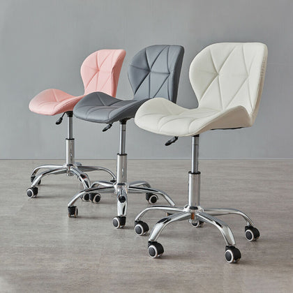 Faux Leather Computer Desk Office Chair Lift Swivel Small Adjustable Chrome Legs