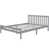 4ft6 Double Bed Wooden Frame Solid Pine Wood Bed Grey For Adults Kids Teenagers