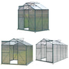 4-10ft Aluminium Greenhouse with/Door Window Galvanized Base Polycarbonate Panel