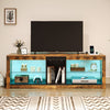 LED TV Stand Cabinet with Shelves Storage Unit Modern Entertainment RGB Lights