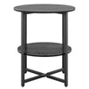 2 Tier Small Sofa Side Table Coffee End Round Black Shelf Living Room Bedroom