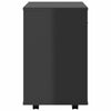 Rolling Cabinet High Gloss Black 46x36x59 cm Chipboard Organiser