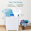 Portable Washing Machine Twin Tube Laundry Washer Spiner Built-in Drain Pump