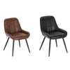 2x Dining Chairs w/ Backrest Faux Leather Padded Chairs Kitchen Lounge Cafe Home