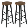 2 x Bar Stools Retro Breakfast Kitchen Bar High Chairs MDF Seat Metal Legs