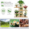 5-tier Bamboo Plant Stand Freestanding 10 Pots Flower Rack Display Storage Shelf
