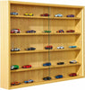 Display Cabinet Wall Mount Doors Unit Collectibles Models 5 Shelves Glass Beechw
