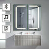 Bathroom Storage Mirror Cabinet Shelf White LED Wall Mirror with Demister Pad UK