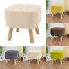 Square Footstool Upholstered Padded Stool Pouffe Seat Chairs Sturdy Wooden Legs