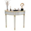Mirrored Modern Style Home Furniture Half Moon Console Table Living Room Hallway