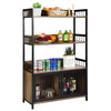 3-Tier Storage Shelf Industrial Baker’s Rack w/ 2-Door Cabinet Pantry Cabinet