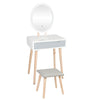 Dressing Table Vanity Set Make up Desk with LED Dimmable Light Mirror Stool Grey