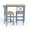 3 Piece Pine Wood High Dining Table Set & 2 Stools Chairs Seat Kitchen Furniture
