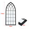 115cm Tall Rustic Arch Wall Mirror Large Metal Window Style Frame Hallway Decor