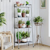 Ladder Shelf 4 Tiers Bookcase Bookshelf Metal Plant Stand with Adjustable Feet