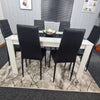Dining Table Set and 6 4 black white Leather chairs kitchen table set of 4 or 6